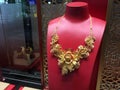 Gold necklace at Chow Tai Fook store, Hong Kong