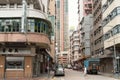 Yau Ma Tei street retro building in Hong Kong Royalty Free Stock Photo