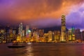 Hong Kong Skylight at dusk landscape The Symphony Of Light Cityscape Royalty Free Stock Photo