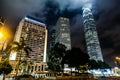 Hong Kong skyline city at night