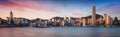 Hong Kong skyline from kowloon, panorama at sunrise, China - Asia Royalty Free Stock Photo