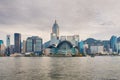 Hong Kong skyline in the morning over Victoria Harbour Royalty Free Stock Photo