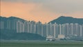 Hong Kong skyline in the morning over Victoria Harbour timelapse. Royalty Free Stock Photo