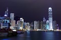 Hong Kong skyline night Royalty Free Stock Photo