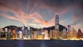 Hong Kong skyline at night, China Royalty Free Stock Photo