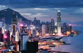 Hong Kong skyline at night, China - Asia Royalty Free Stock Photo