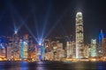 Hong Kong Skyline by NIght Royalty Free Stock Photo