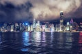 Hong Kong skyline at night Royalty Free Stock Photo