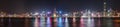 Hong Kong skyline at night. Panorama Royalty Free Stock Photo