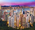 Hong Kong skyline night view Royalty Free Stock Photo