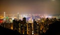 Hong Kong skyline at night view from Victoria peak