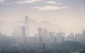 Hong Kong skyline at an overcast day Royalty Free Stock Photo