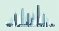 Hong Kong skyline, Republic of China vector city Royalty Free Stock Photo