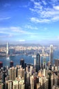 Hong Kong Skyline at Sunset at Sunny Day Royalty Free Stock Photo