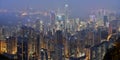 Hong Kong skyline from Victoria Peak at night Royalty Free Stock Photo