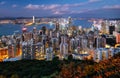 Hong Kong skyline from Victoria peak at night, China Royalty Free Stock Photo