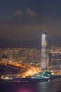 Hong Kong Skyline from Victoria Peak at Night time. Royalty Free Stock Photo