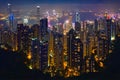 Hong Kong skyscrapers skyline cityscape view Royalty Free Stock Photo