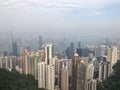 Hong Kong skyscrapers view from Victorias peak. Royalty Free Stock Photo