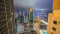 Hong Kong stunning night skyline. Downtown skyscrapers at twilight Royalty Free Stock Photo