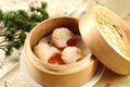 Hong Kong-style dim sum Prawn dumplings Royalty Free Stock Photo