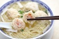 Hong Kong Style Wonton Noodle soup Royalty Free Stock Photo