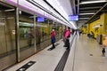 Hong Kong Subway train station platform Royalty Free Stock Photo