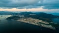 Hong Kong Sunset at Lohas Park Sunset Tseung Kwan O Industrial Estate Landfill Royalty Free Stock Photo