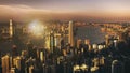 Hong Kong Sunset Victoria Habor View Concept Royalty Free Stock Photo