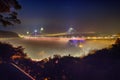 Hong Kong Ting Kau bridge night view Royalty Free Stock Photo