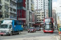 Hong Kong traffic bus lorry taxi Royalty Free Stock Photo