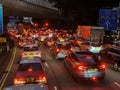 Hong Kong Traffic Jam Kowloon Mongkok Street Busy Traffic Red Light Pedestrian Crossing Crowds Signage