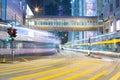 Hong Kong Traffic at Night Royalty Free Stock Photo