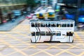 Hong Kong tramway in motion blur Royalty Free Stock Photo
