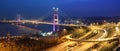 Hong kong Tsing Ma Bridge panorama Royalty Free Stock Photo