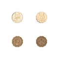 Hong Kong twenty cents coins collection Royalty Free Stock Photo