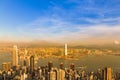 Hong Kong Victoria Bay with skyline Royalty Free Stock Photo