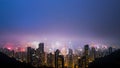 Hong kong victoria peak night light sky Royalty Free Stock Photo