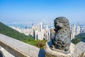 Hong Kong, view of the city and the bay from Victoria Peak Royalty Free Stock Photo