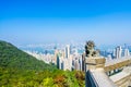 Hong Kong, view of the city and the bay from Victoria Peak Royalty Free Stock Photo