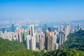 Hong Kong, view of the city and the bay from Victoria Peak Royalty Free Stock Photo