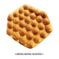 Hong Kong waffle. Vector fast food.