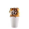 Hong Kong waffles in paper cup Royalty Free Stock Photo