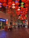 Hong Kong Wanchai Lee Tung Street Wedding Card Street Road Giant Couple Sculpture Outdoor Red Lanterns Promenade Boulevards