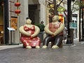 Hong Kong Wanchai Lee Tung Street Wedding Card Street Road Giant Couple Sculpture Outdoor Red Lanterns Promenade Boulevards