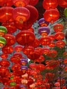 Hong Kong Wanchai Lee Tung Street Wedding Card Street Road Giant Couple Sculpture Outdoor Red Lanterns Promenade Boulevards