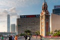 Hong Kong waterfront on sunset, 2018 Royalty Free Stock Photo