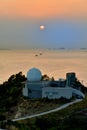 Hong Kong weather radar station sunset Royalty Free Stock Photo