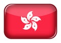 Hong Kong web icon rectangle button with clipping path 3d illustration Royalty Free Stock Photo