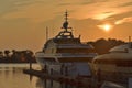 Yacht club sunset cloud Royalty Free Stock Photo